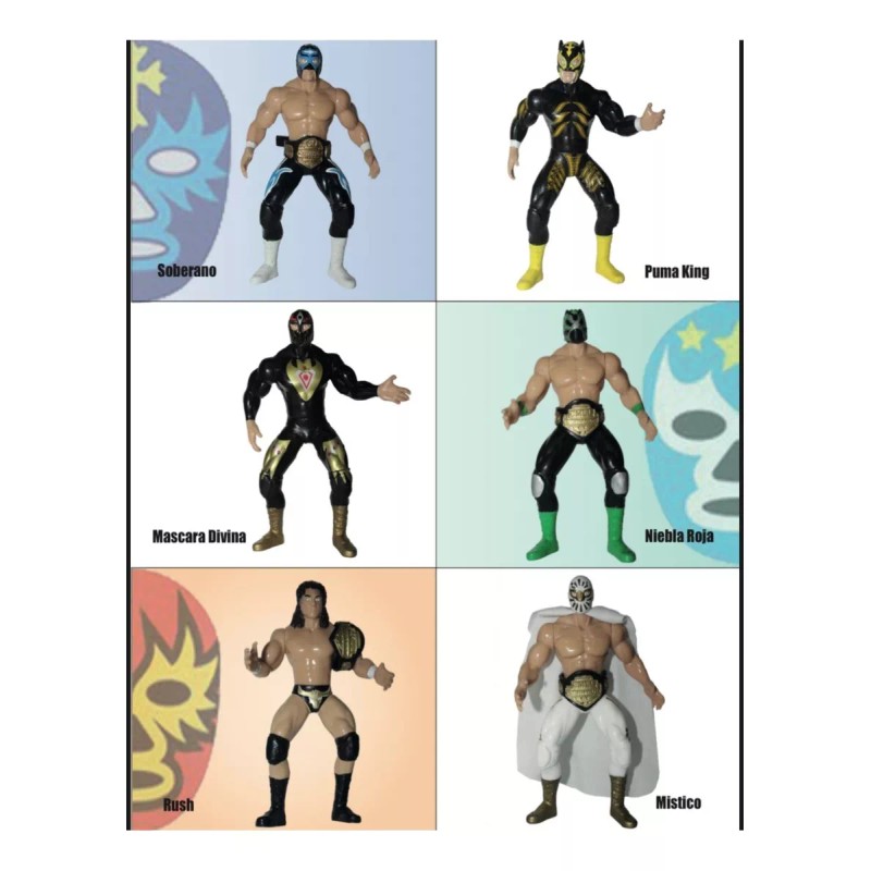 Didier Market Pack 5 Muñecos Luchadores Coleccionables Lucha Libre