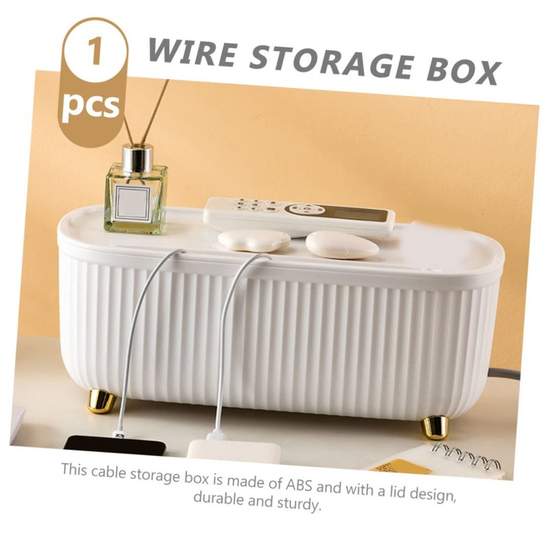 LABRIMP Home Cable Management Box with Lid Durable Storage Bin