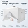 PHI VILLA Privacy 10’x10’Pop up Canopy Tent Enclosed Instant Gazebo