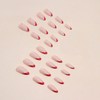 RikView French Tip Press on Almond Acrylic Red Glossy Full