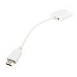 HDMI Digital to SVGA 15-Pin Analogue with Audio Converter Adapter White 1080p