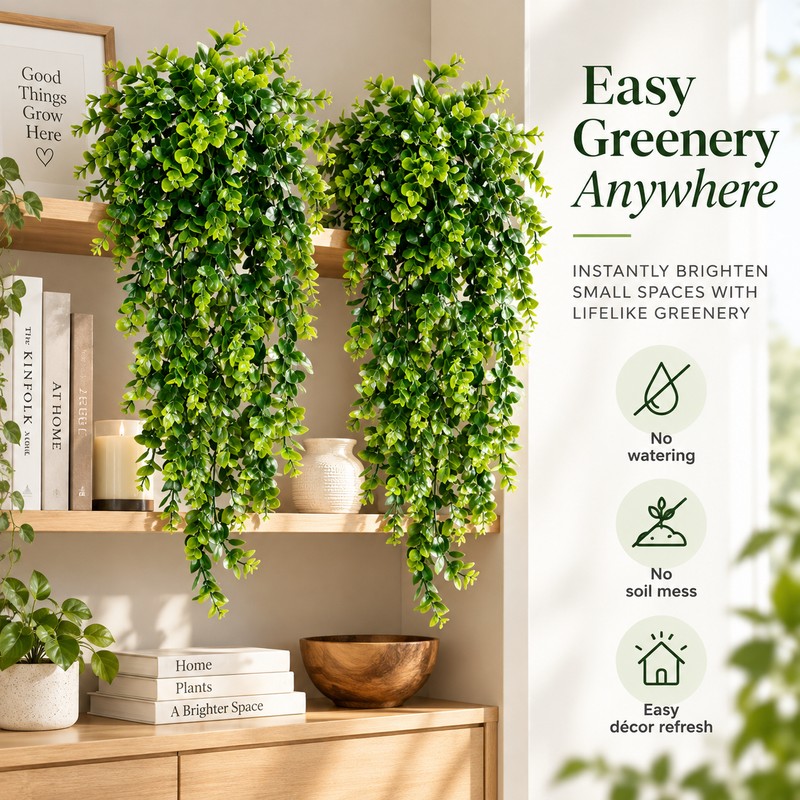 Artificial Hanging Eucalyptus Vine for Home & Events – UV-Resistant