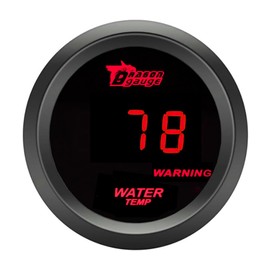 ETOPARS Universal Car Water Temperature Display 2 Inch 52 mm Car Water Temperature Meter Digital Celsius Water Temperature Display Red Light Indicator Instrument Smoke Tint Len