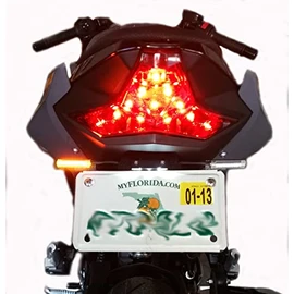 Bikelitez Fender eliminator fits Kawasaki Ninja 400 2018-2023 STD version rear turn signals and license plate light EX400, motorcycle tag mount, tag light, Amber turn signals by Bikelitez