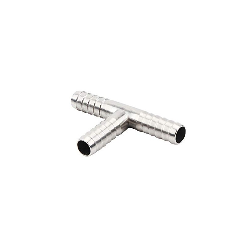 Beduan Stainless Steel 1" Hose Barb, 3 Way Tee T