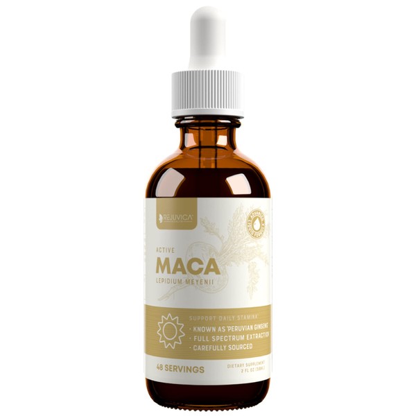 Rejuvica Health Active Maca - Advanced Maca Root Extract - Peruvian Ginseng - Liquid Delivery for Better Absorption - Supports Energy & Vitality