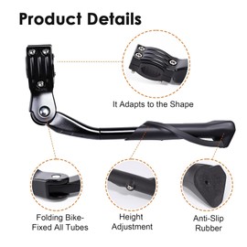 Sathychanpy Bicycle Stand, 24-29 Inches, Side Stand, Height Adjustable, Bicycle Stand, Durable Bike Stand, Bicycle Side Stand with Non-Slip Rubber Foot for Mountain Bike, E-Bike, Trekking