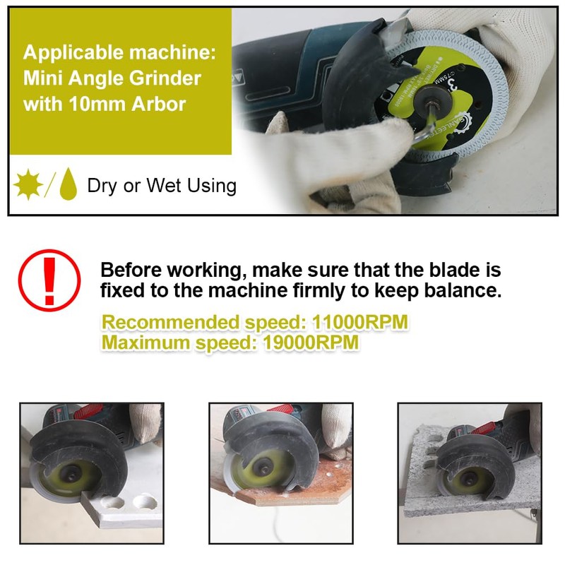 Diamond Tile Saw Blade 3"(75mm) - 4pcs X Mesh Disc