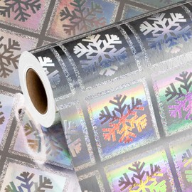 Burymento Christmas Wrapping Paper Roll, Holographic Silver Snowflake Gift Wrapping Paper, for Christmas, Weddings, Birthdays, Parties, Holidays, Baby Showers, 17 inches x 32.8 feet - 1 Roll