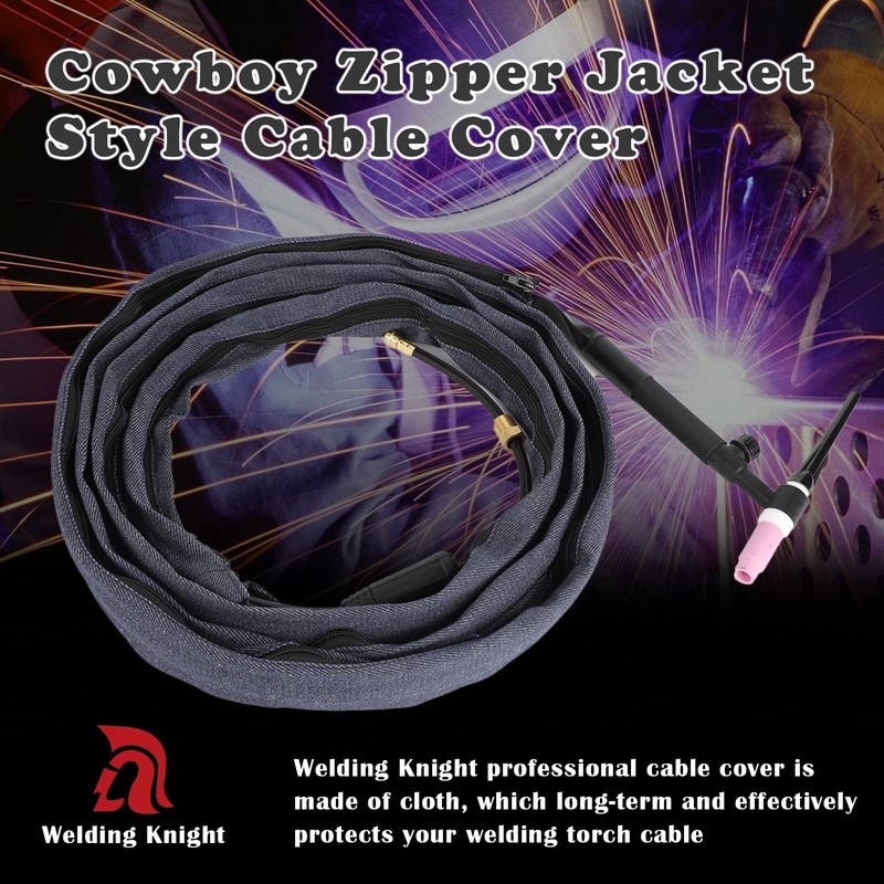Welding Knight TIG Welding Torch Cable Cover Cowboy Zipper Jacket