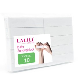 LALILL Polierblock Nagelfeile weiß - 10 Stück Sandingblock Polierfeile 4-seitig Schleifblock - Schleifen von Acrylnägeln oder Naturnägeln Pediküre, Maniküre - Feile zum Gel, Polishgel, Hybryd