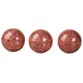 Cambria Cinnabar Marbled Orbs Sphere Balls 4 inches Diameter for Centerpiece Bowl and Tray Displays Set of Three Orbs Only
