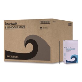 Boardwalk® Cocktail Straws, 8", Black, Pack of 5,000 Straws