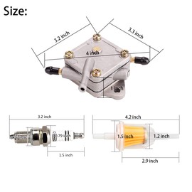 10L0L Golf Cart Fuel Pump Impulse Kit for Yamaha G16 G20 G22 with Filters & Spark Plug 4 Cycle 1996-2007, Engine Pump Set OEM JN6F441000, S FP-003 5910