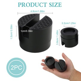 Rubber Pad for Trolley Jack and Lifting Platforms 48 mm Durchmesser, Tragfähigkeit 3 Tonnen, Schwarz,Wagenheber Gummiauflage 2 Stück – Ideal für Fahrzeugkarosserien und Verschiedene Heber