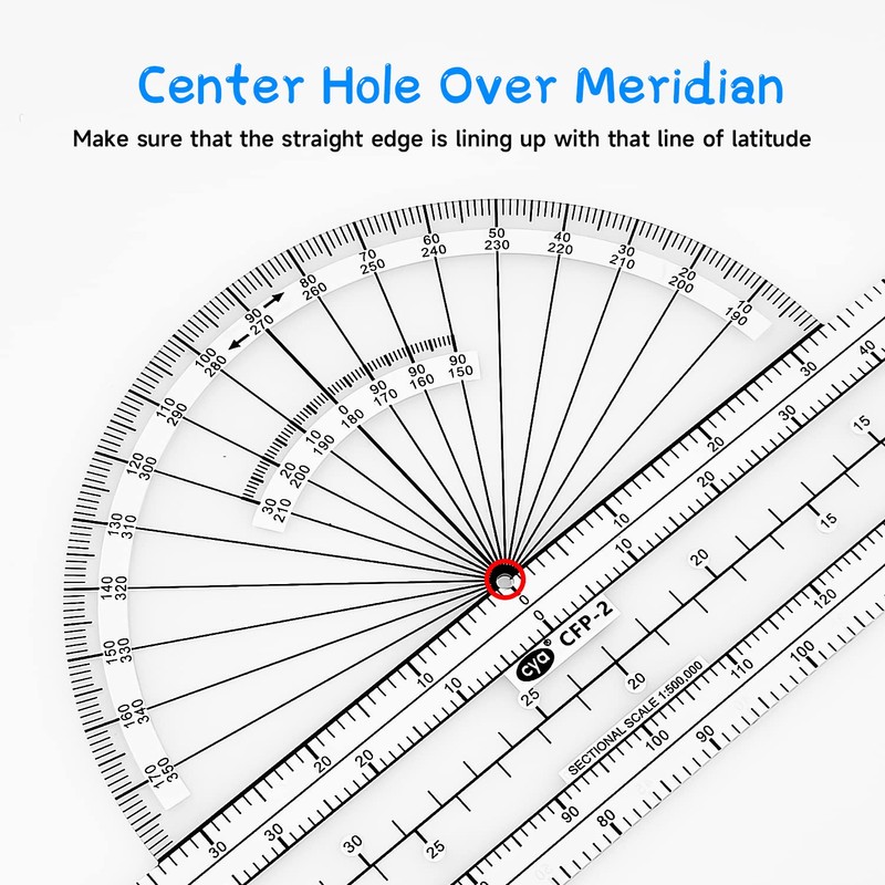CYA Fixed Plotter Aviation for Flight Pilots, Plotting Tools, Navigate