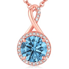 LAVUMO Necklaces for Women Sterling Silver Gold Necklace Pendant Jewellery Gifts for Her Girlfriend Mum Daughter Wife Friend Birthday Valentines Christmas Mothers Day Anniversary (Rosegold-12-Dec)