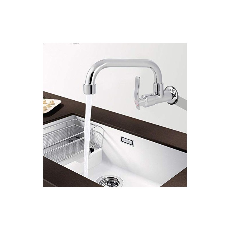 TOPINCN Kitchen Faucet, Wall Mounted Single Cold Water Tap Single