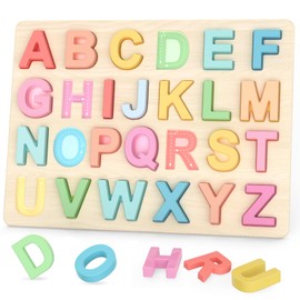 Zeoddler Alphabet Puzzles, ABC Shape Puzzles for Kids, Educational Toys for Toddlers, Preschool Learning Activities, Gift for Girls Boys