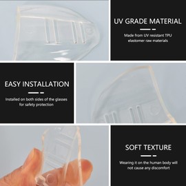 Colexy Glasses Side Protection, 3 Pairs Transparent Protective Glasses, Side Protection, Flexible Clip On Protection for Safety Glasses, Safety Eye Glasses, Side Protection for Small to Medium Glasses