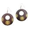 Idin Jewellery - Organic hand-painted spiral sun open disc wooden