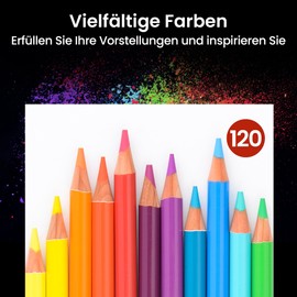 MARCO Adult Colouring Pencils for Colouring Thick Oil Chalk Leads 120 Colours Colours Up to 10 Layers Overlappable Professional Quality Packed in Iron Box - 3300 Oil Chalk Refills 120 Colours