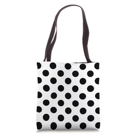 Cute White and Black Polka Dot Aesthetic Pattern Minimalist Tote Bag