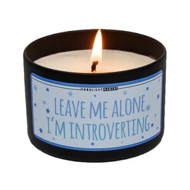 Moonlight Makers Leave Me Alone I'm Introverting Candle, Walk in the Woods Scented Handmade Candle, Natural Soy Wax Candle, 25+ Hour Burn Time, 8oz Tin