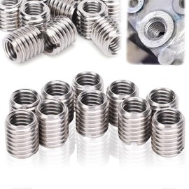Pack of 10 Thread Insert M8 to M10, Stainless Steel Blade Threaded Nuts, Self-Tapping Thread Repair Insert, Repair Tool, Internal Thread, Metric for Automobiles, Steam Turbines, Mechanical Devices