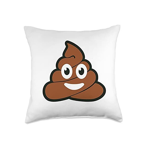 Everything Is Poop Emoticon Throw Pillow