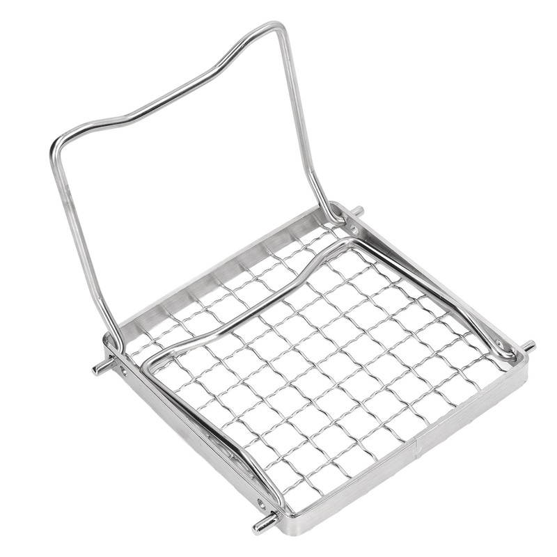 Portable Campfire Grill Silver Mini Folding Grill Rack Stainless Steel