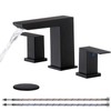 VCCUCINE Black Waterfall Bathroom Faucet 8 Inch Widespread Bathroom Sink