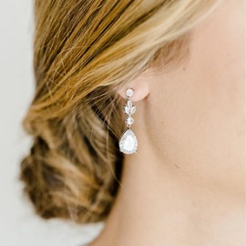 Clip on Earrings for Women Silver Wedding Bridal Earrings Cubic Zirconia Long Tassel Dangle Drop Earrings Bridesmaid Jewelry Gifts Wedding Party