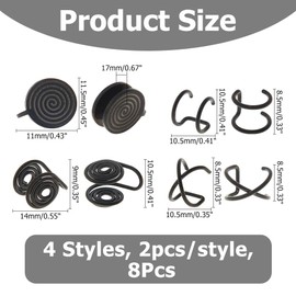 Hobbspring Print Earrings for Keloids Pierced Earrings Cuff Earrings Spiral Compression Earrings Adjustable Clip Earrings for Women and Men, Stainless Steel