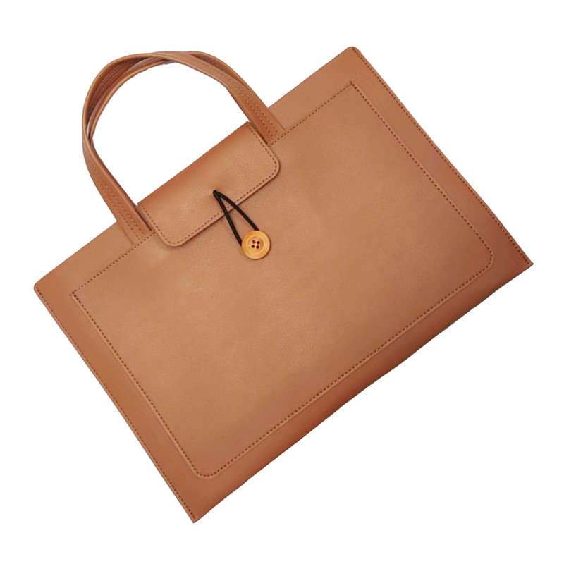PU Leather Computer Bag Thin Lightweight Handheld Laptop Tote Bag