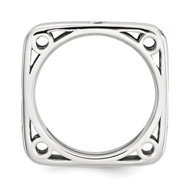 GemApex Eternity Ring Band 925 White Sterling Silver Stackable Expressions Emerald, Lab Created 0.29ct