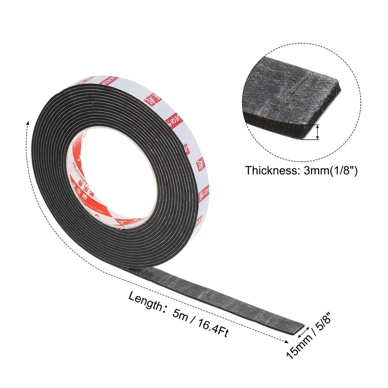 PATIKIL 5/8" W x 1/8" T x 16.4Ft Double Sided