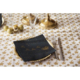 Saten Santa Claus Napkins 40 x 40 cm, 2-Ply, 1/4 Fold, 50 Napkins, Punta-Punta, Black
