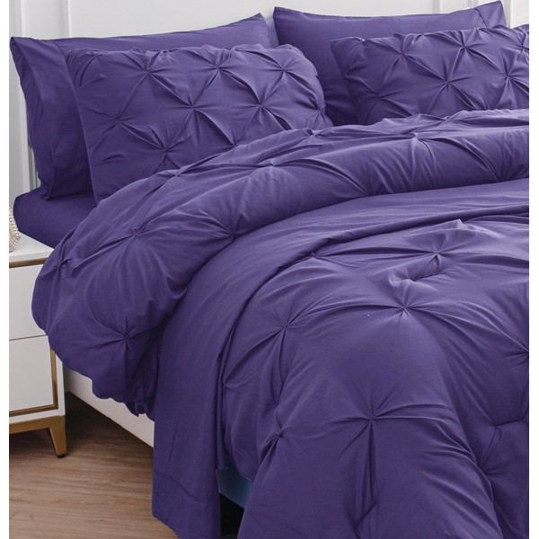 LANE LINEN Cal King Size Comforter Set - 7 Pieces
