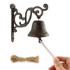 Cast Iron Dinner Bell, Wall Mount Hanging Bell with Rope