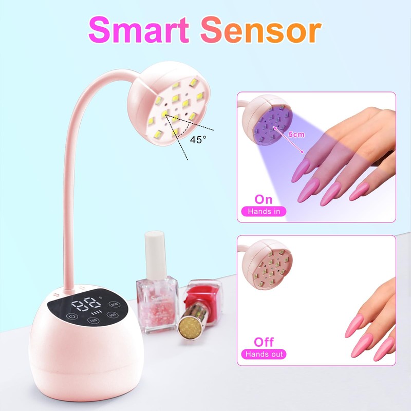 Mini UV Lamp for Nails, 12 LED Beads Mini Nail