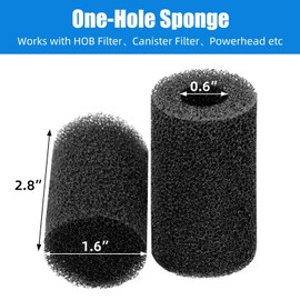 AQUANEAT 12-Pack Pre-Filter Sponge for Aquarium Shrimp Fry Fish Tank Filter Intake, Replacement Foam Cover (1.6" D X 2.8" H, 0.6")