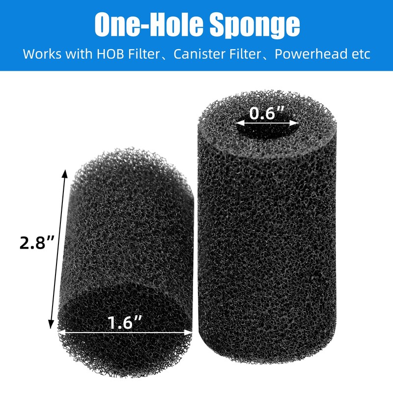 AQUANEAT 12-Pack Pre-Filter Sponge for Aquarium Shrimp Fry Fish Tank