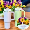 Joez Wonderful 2pcs Sunflower Straw Toppers 10mm, Reusable Silicone Straw