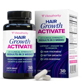 Hair Growth Supplement for Thicker, Fuller Hair – Clinically Studied Ingredients, Once Daily Formula – 30 Capsules