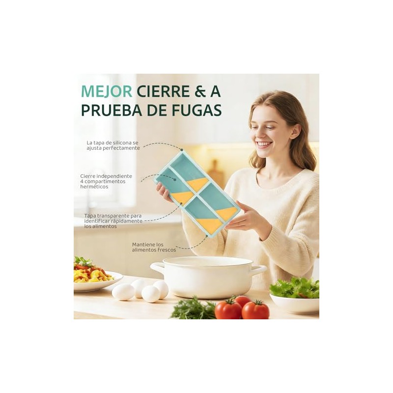2PCS con Tapa, Recipiente para Sopa de 1 Taza, Moldes