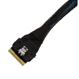 KALEA-INFORMATIQUE PCIe 4.0 Cable with Slim SAS SFF-8654 8i 74-Pin Male to 2x SFF-8639 68 Pin U2 U3 Length 70 cm