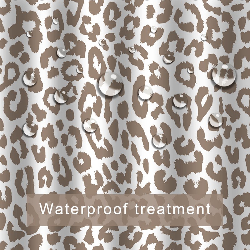 ZTTXL Leopard Cheetah Shower Curtain (72" x 72"), Dark brown