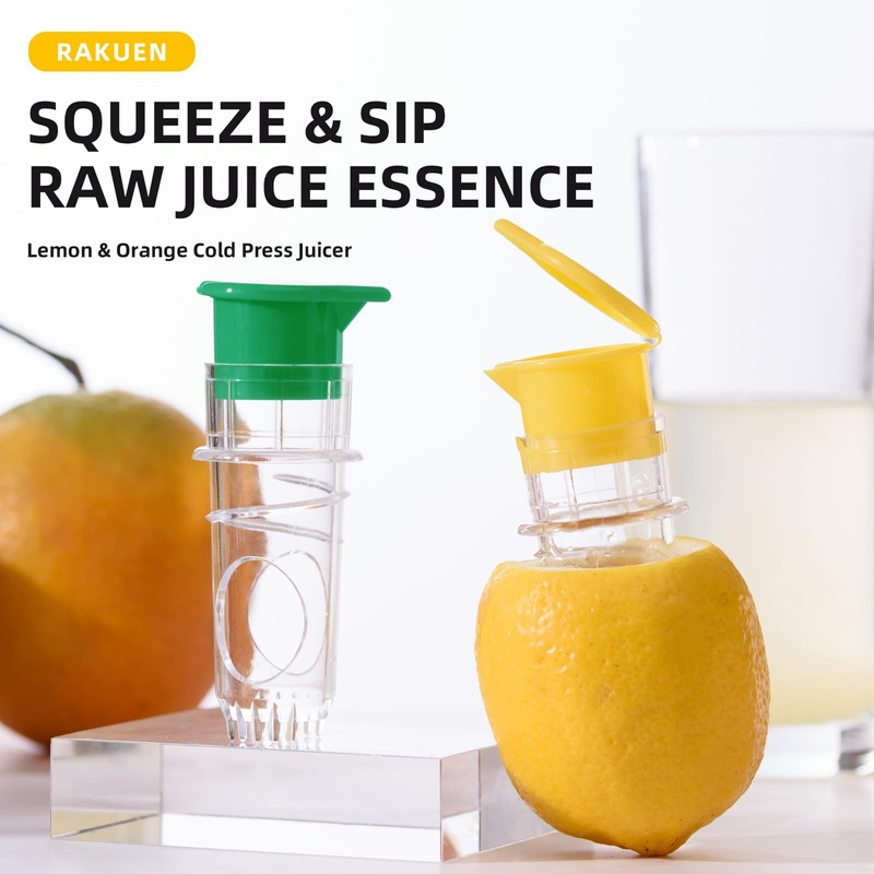 FUSAYUKI Yellow Manual Citrus Juicer with Filter and Spout, Screw-Top