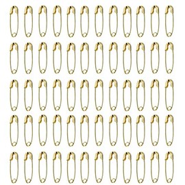 Floranea 100 pcs 18 mm Safety Pins Small Metal Trimming Fastening Pins for Office Home Art Craft Project Sewing Jewelry Making Fabric DIY Use Clothing Accessories (Gold)